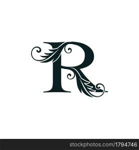 Monogram Initial Letter R luxury logo icon, luxurious vector design concept alphabet letter for vintage luxury business.