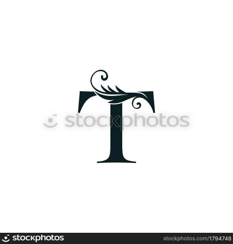 Monogram Initial Letter T luxury logo icon, luxurious vector design concept alphabet letter for vintage luxury business.