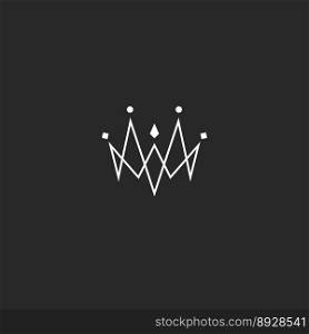 Monogram jewel crown logo jewelry emblem mockup vector image