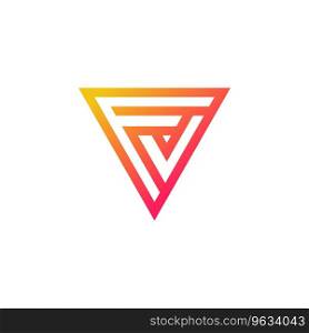 Monogram letter fv logo design Royalty Free Vector Image
