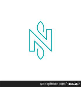Monogram letter n leaf logo nature logos stock Vector Image