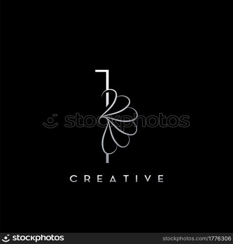 Monogram Line I Letter Logo, Creative elegant luxury vector design concept simple swirl ornate flower with alphabet letter template.