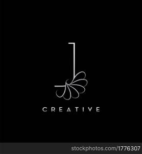 Monogram Line J Letter Logo, Creative elegant luxury vector design concept simple swirl ornate flower with alphabet letter template.