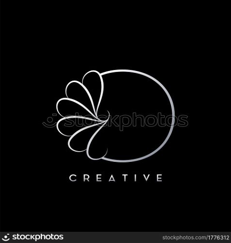 Monogram Line O Letter Logo, Creative elegant luxury vector design concept simple swirl ornate flower with alphabet letter template.