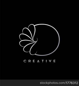 Monogram Line O Letter Logo, Creative elegant luxury vector design concept simple swirl ornate flower with alphabet letter template.