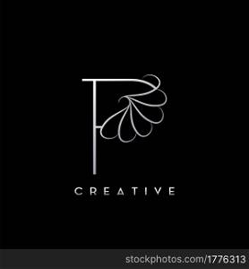 Monogram Line P Letter Logo, Creative elegant luxury vector design concept simple swirl ornate flower with alphabet letter template.