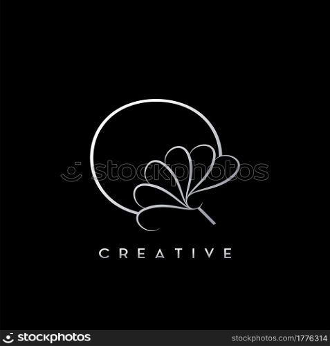 Monogram Line Q Letter Logo, Creative elegant luxury vector design concept simple swirl ornate flower with alphabet letter template.