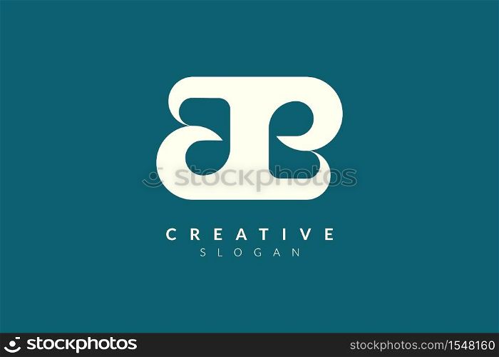 Monogram logo design combining letters A and B. Simple and modern vector design for business brand and product