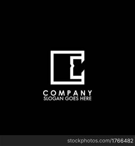 Monogram Logo E initial letter looping linked square line shape design for business style.