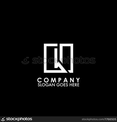 Monogram Logo W initial letter looping linked square line shape design for business style.