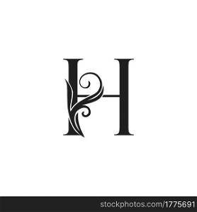 Monogram Luxury Initial Logo Letter H vector design concept luxury floral leaf for luxuries business identity.