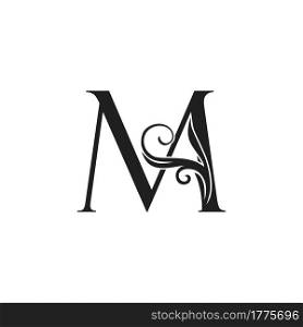 Monogram Luxury Initial Logo Letter M vector design concept luxury floral leaf for luxuries business identity.