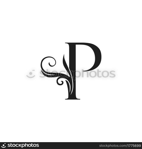 Monogram Luxury Initial Logo Letter P vector design concept luxury floral leaf for luxuries business identity.