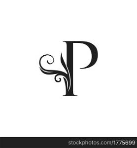 Monogram Luxury Initial Logo Letter P vector design concept luxury floral leaf for luxuries business identity.