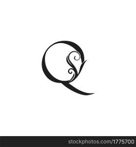 Monogram Luxury Initial Logo Letter Q vector design concept luxury floral leaf for luxuries business identity.