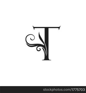 Monogram Luxury Initial Logo Letter T vector design concept luxury floral leaf for luxuries business identity.