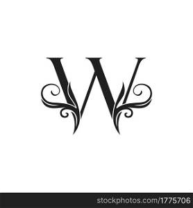 Monogram Luxury Initial Logo Letter W vector design concept luxury floral leaf for luxuries business identity.