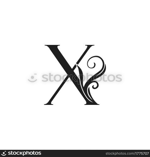 Monogram Luxury Initial Logo Letter X vector design concept luxury floral leaf for luxuries business identity.