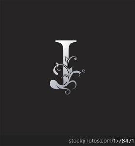 Monogram Luxury J Letter Logo Icon, Initial ornate swirl floral leaf vector design concept