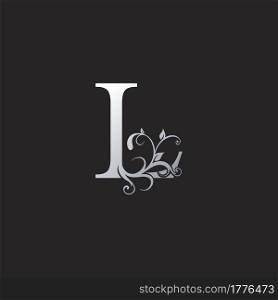 Monogram Luxury L Letter Logo Icon, Initial ornate swirl floral leaf vector design concept