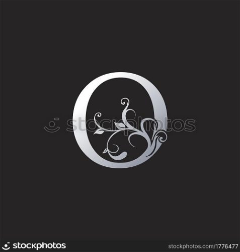Monogram Luxury O Letter Logo Icon, Initial ornate swirl floral leaf vector design concept