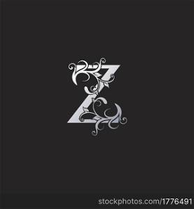 Monogram Luxury Z Letter Logo Icon, Initial ornate swirl floral leaf vector design concept
