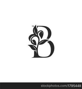 Monogram Nature Floral B Luxury Letter Logo Concept. Elegance black and white florist alphabet font vector design