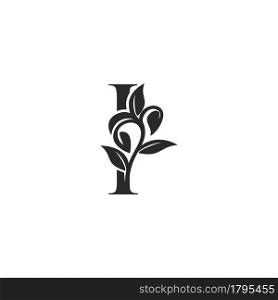 Monogram Nature Floral I Luxury Letter Logo Concept. Elegance black and white florist alphabet font vector design