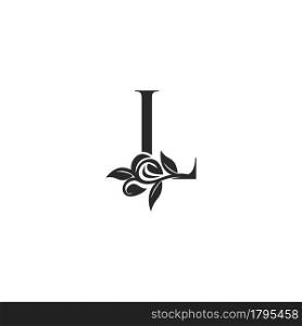Monogram Nature Floral L Luxury Letter Logo Concept. Elegance black and white florist alphabet font vector design