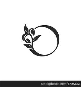 Monogram Nature Floral O Luxury Letter Logo Concept. Elegance black and white florist alphabet font vector design