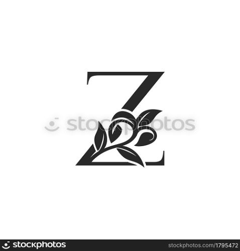 Monogram Nature Floral Z Luxury Letter Logo Concept. Elegance black and white florist alphabet font vector design