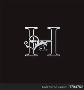 Monogram Outline Luxury Initial Letter H Logo Icon, simple luxuries business vector design concept.