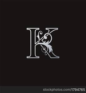 Monogram Outline Luxury Initial Letter K Logo Icon, simple luxuries business vector design concept.