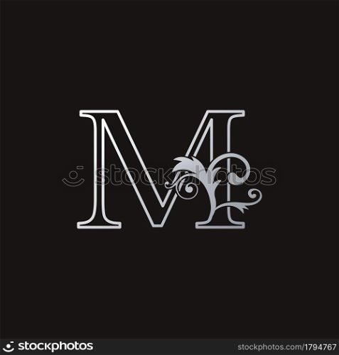 Monogram Outline Luxury Initial Letter M Logo Icon, simple luxuries business vector design concept.