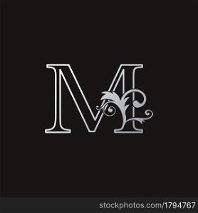 Monogram Outline Luxury Initial Letter M Logo Icon, simple luxuries business vector design concept.