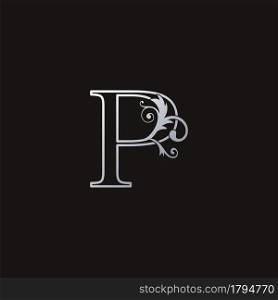 Monogram Outline Luxury Initial Letter P Logo Icon, simple luxuries business vector design concept.