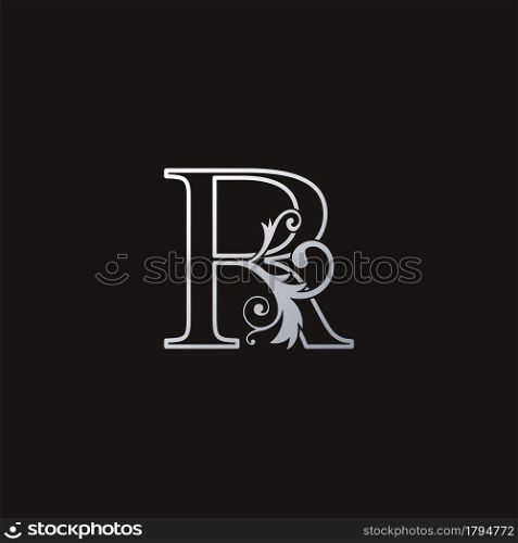 Monogram Outline Luxury Initial Letter R Logo Icon, simple luxuries business vector design concept.