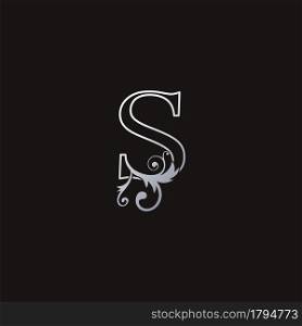 Monogram Outline Luxury Initial Letter S Logo Icon, simple luxuries business vector design concept.