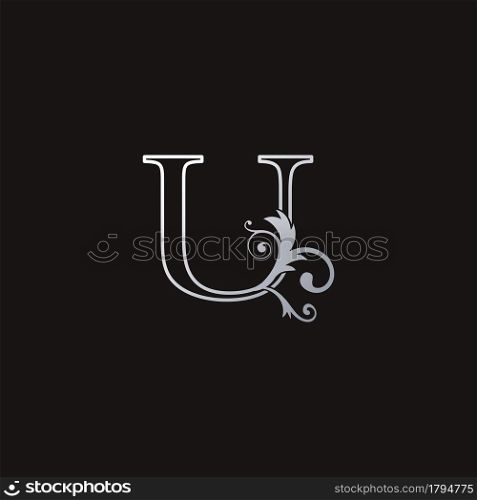 Monogram Outline Luxury Initial Letter U Logo Icon, simple luxuries business vector design concept.