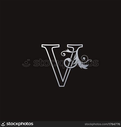 Monogram Outline Luxury Initial Letter V Logo Icon, simple luxuries business vector design concept.