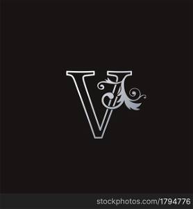 Monogram Outline Luxury Initial Letter V Logo Icon, simple luxuries business vector design concept.