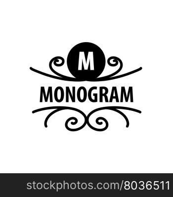 monogram vector in frame. Vector logo template monogram. The frame pattern.