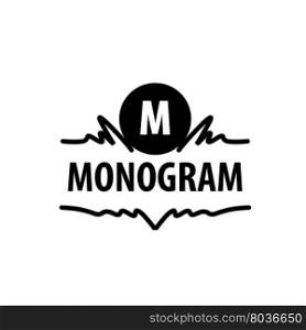 monogram vector in frame. Vector logo template monogram. The frame pattern.