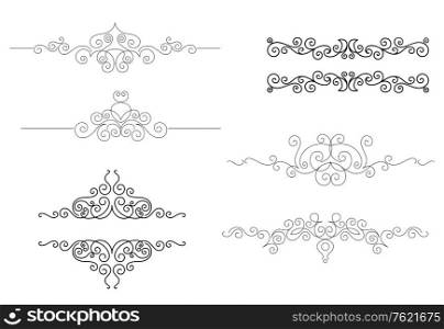 Monograms and frames set in vignette style for design and ornate