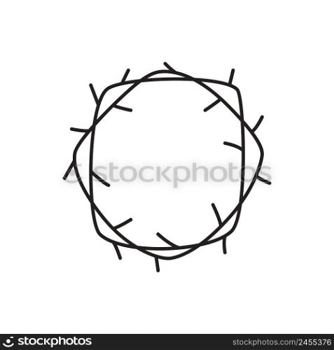 Monoline vector Crown of thorns icon. Simple illustration of Christian glyph Symbol, logo illustration graphics.. Monoline vector Crown of thorns icon. Simple illustration of Christian glyph Symbol, logo illustration graphics