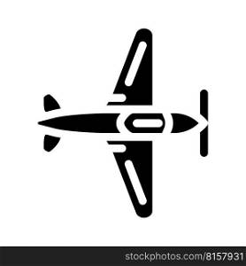 monoplane airplane aircraft glyph icon vector. monoplane airplane aircraft sign. isolated symbol illustration. monoplane airplane aircraft glyph icon vector illustration