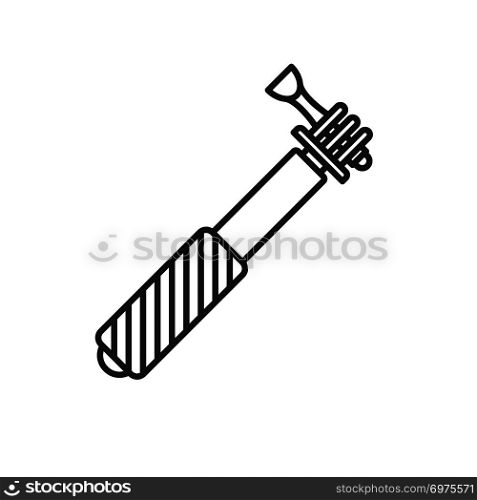 Monopod linear icon. Thin line illustration. Selfie stick contour symbol. Vector isolated outline drawing. Monopod linear icon