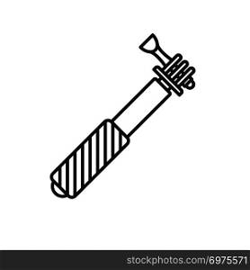 Monopod linear icon. Thin line illustration. Selfie stick contour symbol. Vector isolated outline drawing. Monopod linear icon