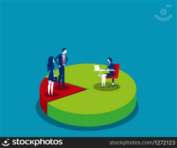 Monopolist owning business. Concept business vector illustration. Flat design style.