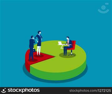 Monopolist owning business. Concept business vector illustration. Flat design style.
